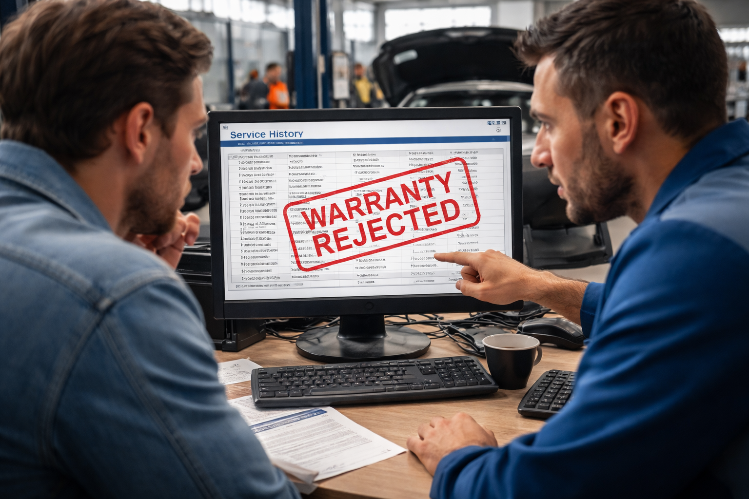 Dealer Updated Service History Incorrectly Causing Warranty Rejection